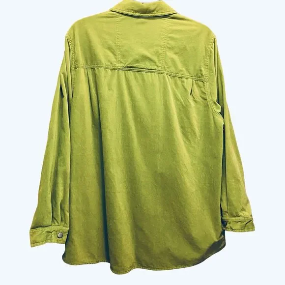 Avenue Blues Vibrant Green Velvet Full Zip Casual Cotton Jacket Women’s Sz 18/20 - Picture 3 of 8